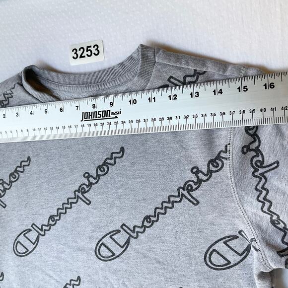 Champion Kid’s Long Sleeve Crewneck Sweatshirt size XL, Gray - Picture 2 of 7